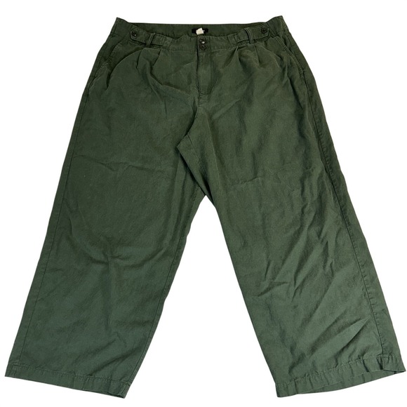 Madewell Pants - Madewell The Plus Curvy Harlow Wide-Leg Pant in Drapey Twill Green‎ Size 20W